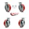 Service Caster 8 Inch Red Poly on Cast Iron Caster Set with Ball Bearings 2 Swivel Lock 2 Brake SCC-30CS820-PUB-RS-BSL-2-TLB-2 - alternate 7